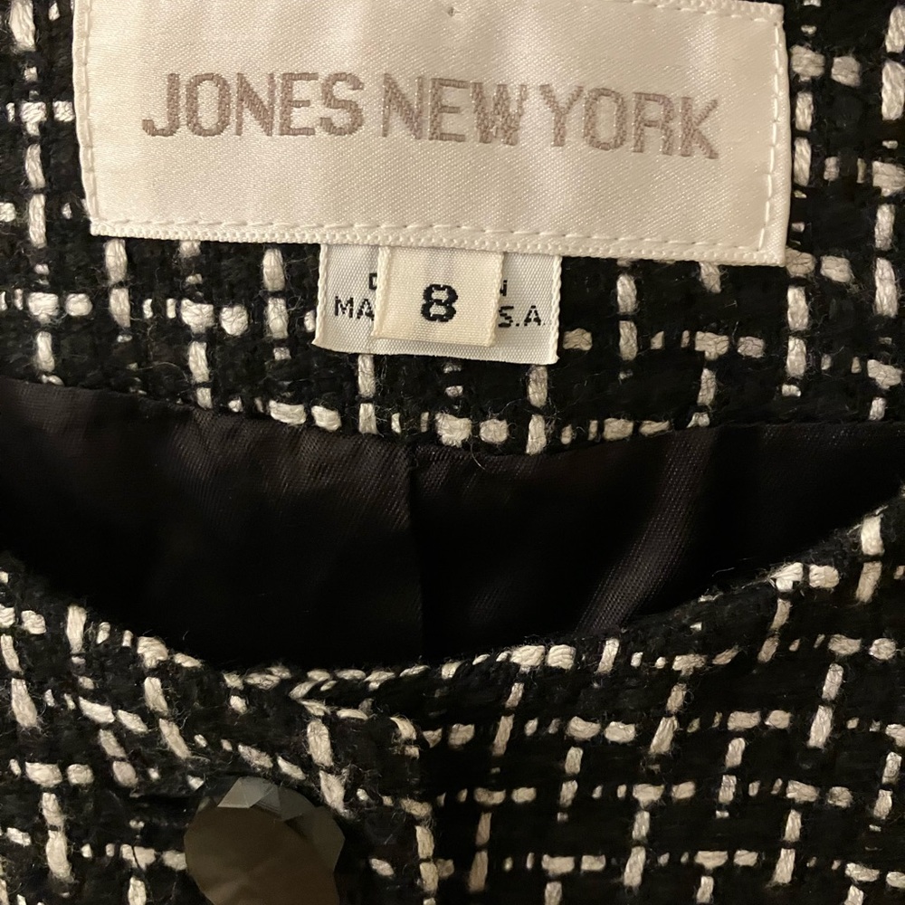Jones New York Black and White Tweed Jacket
